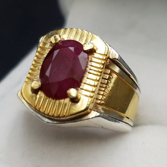 Natural Ruby Ring For Men Women Pegion Blood Ruby Unheated Untreated Afghan Ruby - Heavenly Gems