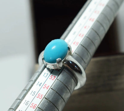 Turquoise Ring Womens Real Gemstone Very Clean Feroza Jewelry Handcrafted Rings - Heavenly Gems