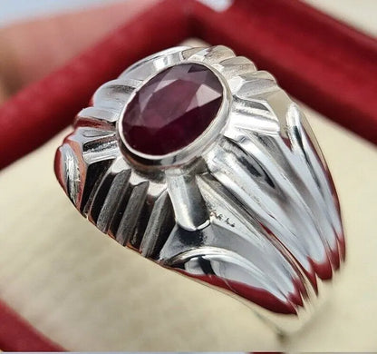 Unique Pigeon Blood Red Unheated and Untreated Ruby Ring Natural Handmade ring - Heavenly Gems