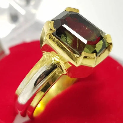 Green sapphire rings men, asscher cut green sapphire ring, teal sapphire, gifts, uni sex - Heavenly Gems