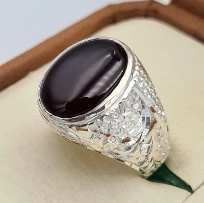 Yemeni aqeeq akik aqiq agate bague mens rings handmade jewelry birthstone gifts - Heavenly Gems