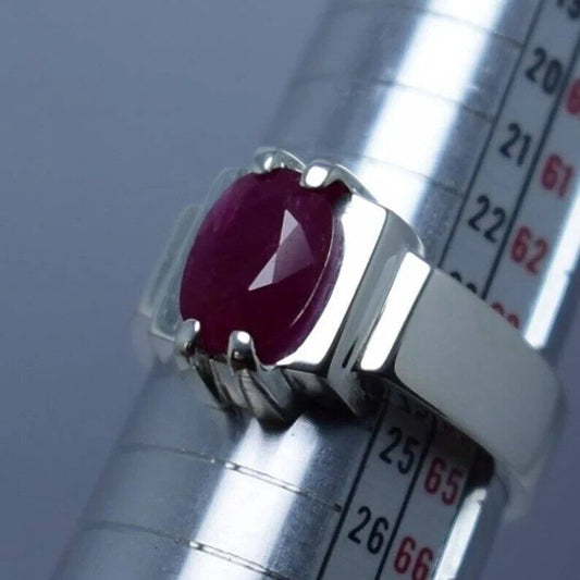 Real Pigeon Blood Unheated Untreated 4 ct Ruby Ring Real Dark Blood Red Ruby - Heavenly Gems
