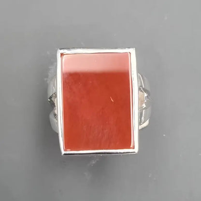 Mens Aqeeq ring in 925 sterling silver handmade Yamani agate stone hakik aqiq - Heavenly Gems