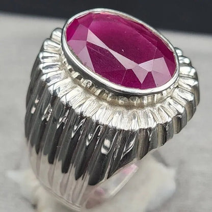 mens ruby ring from African Mines High quality Flux Filled mens ruby pink ruby - Heavenly Gems