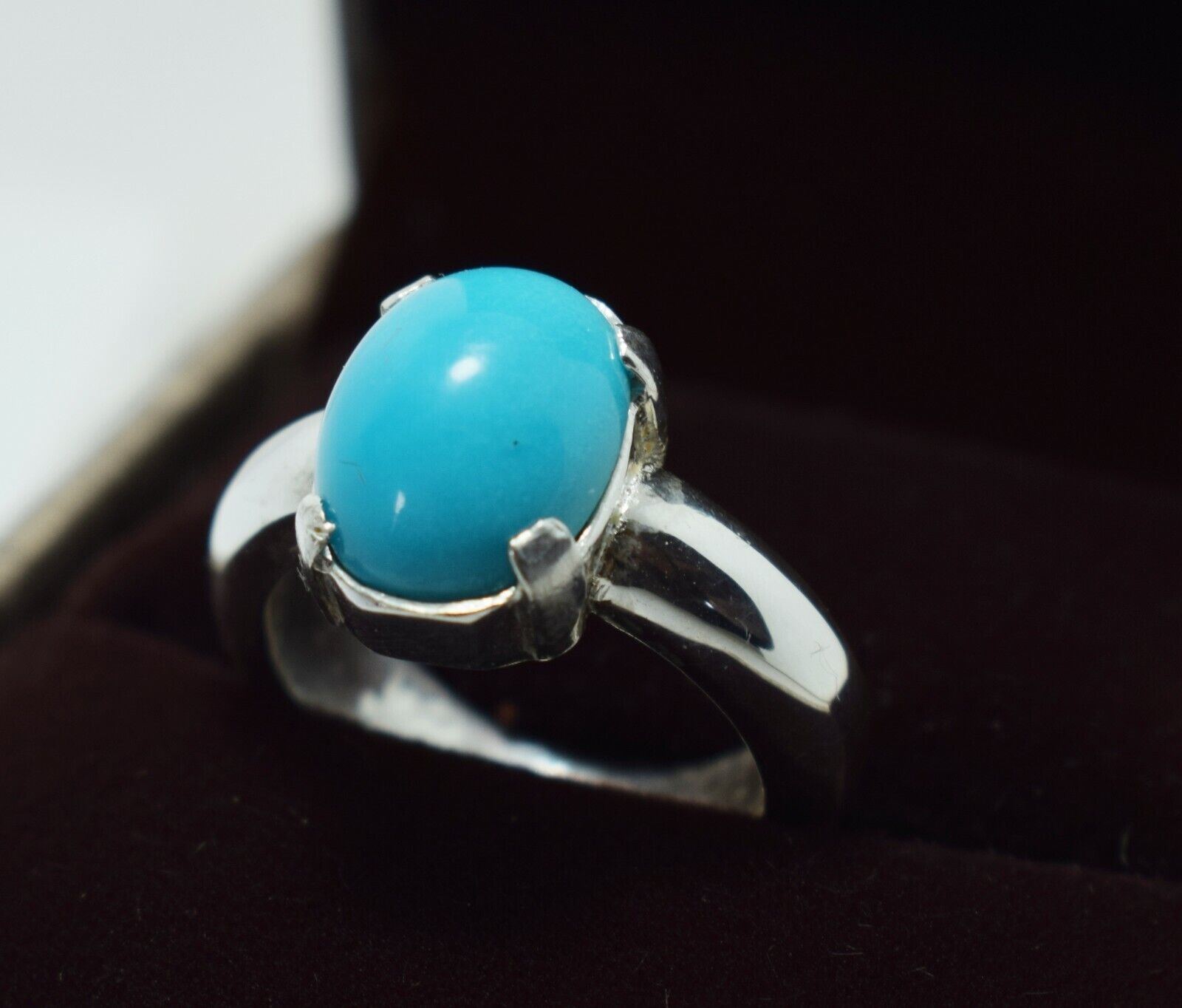 Turquoise Ring Womens Real Gemstone Very Clean Feroza Jewelry Handcrafted Rings - Heavenly Gems