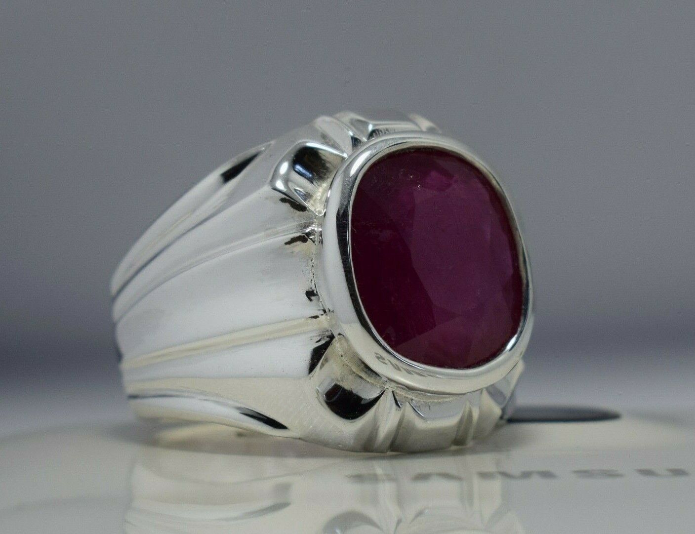 Natural Ruby Ring Pink Ruby Mens Ruby Rings Sterling Silver Ring Handmade Rings - Heavenly Gems