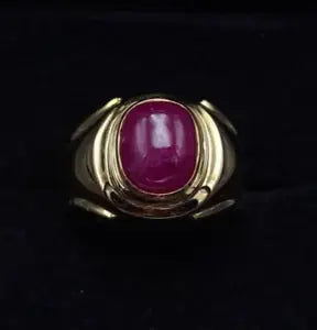 Unheated Untreated Ruby Ring mens Ring Wedding Gold rings 18k Yellow Gold Ring - Heavenly Gems