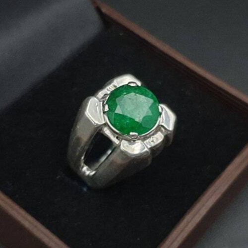 Natural Emerald Ring For Men Women 925 Sterling Silver Handmade Ring Real Green - Heavenly Gems